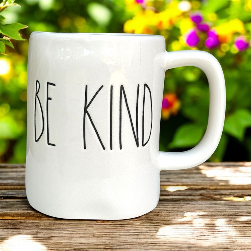 White Ceramic Mug with 'Be Kind' Design